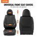 Seat Covers, Universal Car Seat Covers Front Seats, 6pcs Faux Leather Seat Cover, Full Enclosed Design, Detachable Headrest and Airbag Compatible, for Most Cars SUVs and Trucks Black. Available at Crazy Sales for $149.95