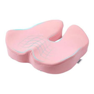 Seat Cushion for Office Chair,Pressure Relief Seat Cushion for Long Sitting,Non-Slip Memory Foam Firm Coccyx Pad for Relief Sciatica,Hip (Pink)