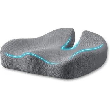 Seat Cushion, Large Memory Foam Cushion for Office Chair Cushions, Ergonomic Cushions Pad Pillow for Pressure Relief Sciatica and Long Sitting,Grey