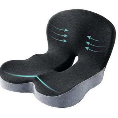 Seat Cushion Memory Foam Pads for Truck Driver Office Chair Cushion Home Chair Cushion Car Non Slip Pad Sitting Ergonomic Cushions for Office, Dark Grey