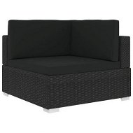 Detailed information about the product Sectional Corner Chair With Cushions Poly Rattan Black