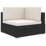 Detailed information about the product Sectional Corner Chair With Cushions Poly Rattan Black