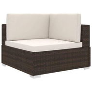 Detailed information about the product Sectional Corner Chair With Cushions Poly Rattan Brown