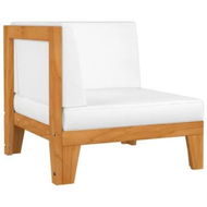 Detailed information about the product Sectional Corner Sofa & Cream White Cushions Solid Acacia Wood