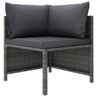 Detailed information about the product Sectional Corner Sofa With Cushions Grey Poly Rattan