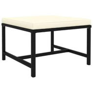 Detailed information about the product Sectional Footrest with Cushion Black Poly Rattan