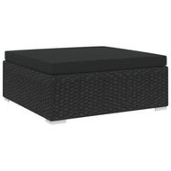 Detailed information about the product Sectional Footrest With Cushion Poly Rattan Black