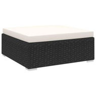 Detailed information about the product Sectional Footrest With Cushion Poly Rattan Black