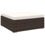 Detailed information about the product Sectional Footrest With Cushion Poly Rattan Brown