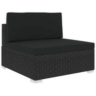 Detailed information about the product Sectional Middle Seat With Cushions Poly Rattan Black