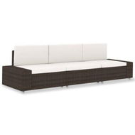 Detailed information about the product Sectional Sofa 3-Seater Poly Rattan Brown