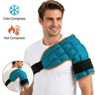Self-Absorbing Ice Packs for Shoulder & Neck,Eco-Friendly Polymer Cooling Pad,Reusable Hot & Cold Compress with Sustainable Fabric