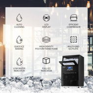 Detailed information about the product Self-Clean Commercial 11-Min Quick Ice Cube Making Machine With 32 Cubes Per 1 Cycle 38kg Per 1 Day 3 Ice Sizes.