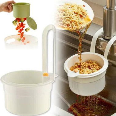 Self Cleaning Kitchen Sink Strainer Basket Dumping Waste Catcher Faucet Hanging Draining Basket Trash Filter Color White