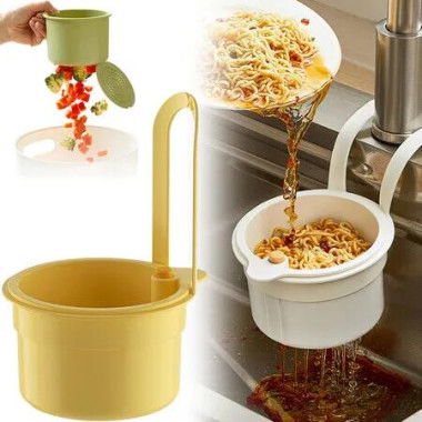 Self Cleaning Kitchen Sink Strainer Basket Dumping Waste Catcher Faucet Hanging Draining Basket Trash Filter Color Yellow