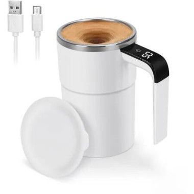 Self-stirring Coffee Mug Magnetic Stirring Cup Rechargeable Automatic Mixing Cup w/LCD Thermometer