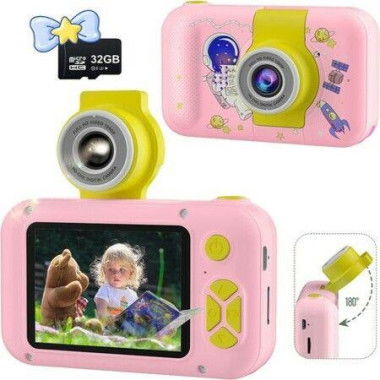 Selfie Camera For Kids With 32GB Card 40MP Digital Camera For Girls Boys Aged 2-12 Perfect Christmas Birthday Festival Gift For Toddlers