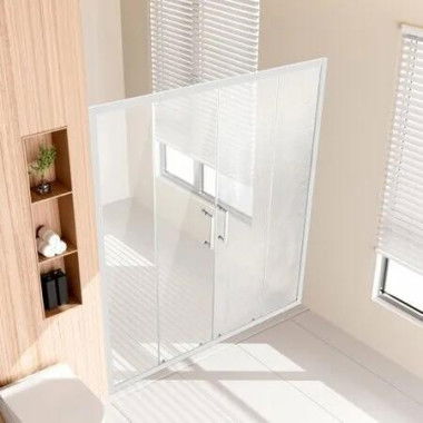 Semi-framelessÂ Double SlidingÂ Shower Door SGCC Tempered Glass 1/4Â Chrome