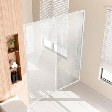 Semi-framelessÂ Shower Door 57.7-59Â x 70Â SGCC Tempered Glass 1/4Â Chrome