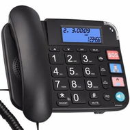 Detailed information about the product Senior Landline Phone Hearing Aid Big Button Elderly Backlight Display Mute Pause Redial Alzheimer Support Black Corded