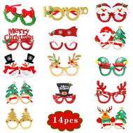 Detailed information about the product Set of 14 Christmas Glitter Eyeglasses Party Favors for Kids Holiday Decoration Glasses Ideal Birthday Christmas Gift