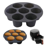 Detailed information about the product Set Of 2 Muffin Molds Hot Air Fryer Cups Silicone Muffin Pan Muffin Baking Tray Non-Stick Coated Muffins Baking Mold For Cakes Cakes (8 Inches)