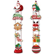 Detailed information about the product Set of 2 Santa Claus Christmas Door Hangings Festive Party Decorations for Indoor Outdoor Use