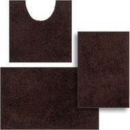 Detailed information about the product Set of 3 Ultra Soft Non Slip Chenille Absorbent Shaggy Bath Mat Rugs for Bathroom Tub Shower Toilet Brown