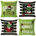 Set of 4 Christmas Decorative Throw Pillow Covers Merry Grinchmas Ho Ho Stripe Christmas Decorative Cushion Case for Home Decor 18 x 18 Inches. Available at Crazy Sales for $19.95