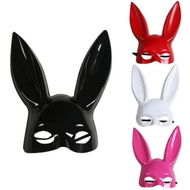 Detailed information about the product Set of 4 Halloween Bunny Mask Rabbit Ears Half Masks Multicolored Masquerade Costume Accessory