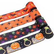 Detailed information about the product Set of 4 Halloween Wired Ribbons Rolls 5 Yards Each Spiderweb Ghost Printed 2.5 Inches Wide Polyester for Home Party Decor and DIY Wreath