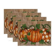 Detailed information about the product Set of 4 Pumpkins Halloween Placemats 25x32cm Seasonal Table Mats for Party and Kitchen Dining Decoration