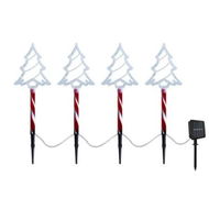 Detailed information about the product Set of 4 Solar Christmas Tree Pathway Lights Waterproof 4 LED Warm White Landscape Decor for Yard Patio Path