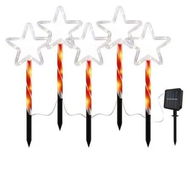 Detailed information about the product Set of 5 Christmas Stars Solar Path Lights8 LED Modes Outdoor Stake Lights ArtCreativity for Pathway and Backyard Decor