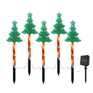 Detailed information about the product Set of 5 Christmas Tree Solar Path Lights8 LED Modes Outdoor Stake Lights ArtCreativity for Pathway and Backyard Decor