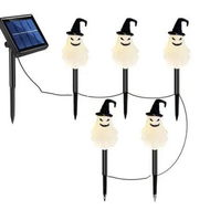 Detailed information about the product Set of 5 Ghost Solar Powered LED Ghost Yard 3D Waterproof Halloween Spooky Stakes for Home Decor