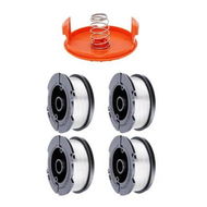 Detailed information about the product Set of 6 AF100 Weed Eater Spool 30ft 0.065 Inches Line for Black And Decker AF100 Trimmers Includes 4 Replacement Spools and 1 Trimmer Caps