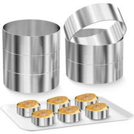 Detailed information about the product Set of 6 Hamburger Bun Rings Burger Mold 4 inch Large Ring Molds for Cooking Rings for Fried Eggs,Crumpets,Pancakes Muffins