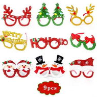 Detailed information about the product Set of 9 Christmas Glitter Eyeglasses Party Favors for Kids Holiday Decoration Glasses Ideal Birthday Christmas Gift