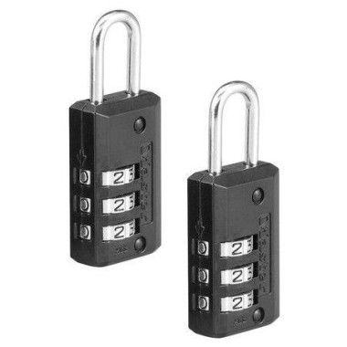 Set Your Own Combination Luggage Lock Black (2 Pack).