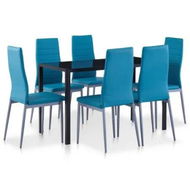 Detailed information about the product Seven Piece Dining Set Blue