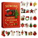 Sewing Advent Calendar 2025, 24PC Countdown to Christmas with Surprise Sewing Kits and Supplies, Creative 2D Flat Paper Box for Craft Lovers. Available at Crazy Sales for $19.95