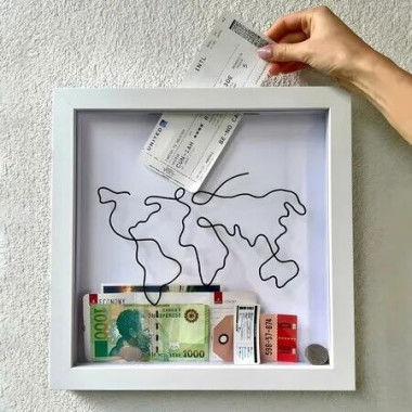 Shadow Box Ticket Display Memory Frame Adventure Archive Top Loading Slot Concert Travel Movie Beer Caps Collectible Keepsake 29x29cm