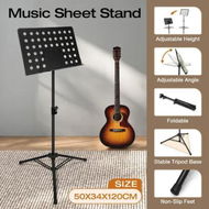 Detailed information about the product Sheet Music Stand Foldable Tripod Song Book Conductor Stage Holder Adjustable Black Steel Frame Portable for Studio School Professional Performance