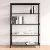 Detailed information about the product Shelf Black and Transparent 100x36x168 cm Tempered Glass