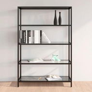 Detailed information about the product Shelf Black Marble And Transparent 100x36x168 Cm Tempered Glass