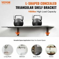 Detailed information about the product Shelf Bracket, 41 x 15.5 cm 4 Pcs, Heavy Duty Floating Shelf Brackets, Brackets for Shelves, 10mm Thick Matte Black L Shelf Bracket,Steel Shelving Brackets with 72.6 kg Load Capacity