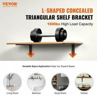 Detailed information about the product Shelf Bracket, Heavy Duty Floating Shelf Brackets 25.6 x 15.5 cm, 4 Pcs Brackets for Shelves, 5mm Thick Matte Black L Shelf Bracket,Steel Shelving Brackets with 72.6 kg Load Capacity