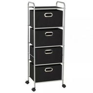 Detailed information about the product Shelving Unit With 4 Storage Boxes Steel And Non-woven Fabric