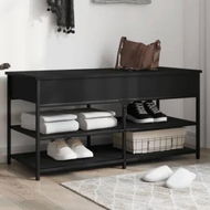 Detailed information about the product Shoe Bench Black 100x42.5x50 cm Engineered Wood